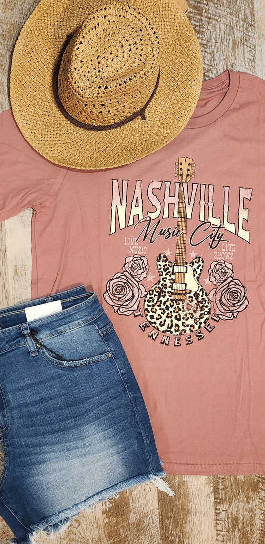 Mauve Nashville Music City Tee