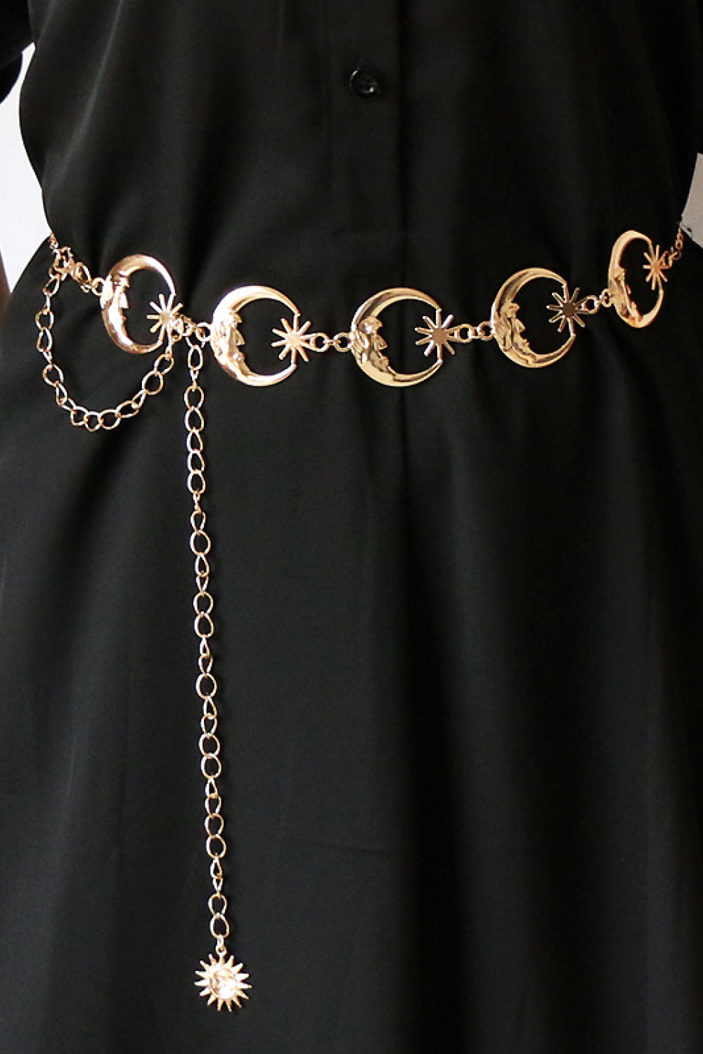 Gold Sun and Moon Alloy Belt
