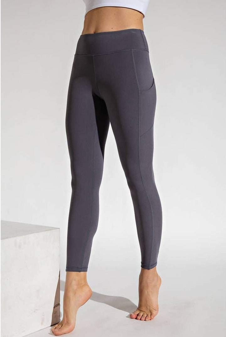 Charcoal Butter Soft Legging with Side Pockets