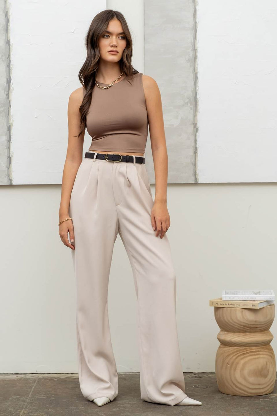 Deep Taupe Crop Tank