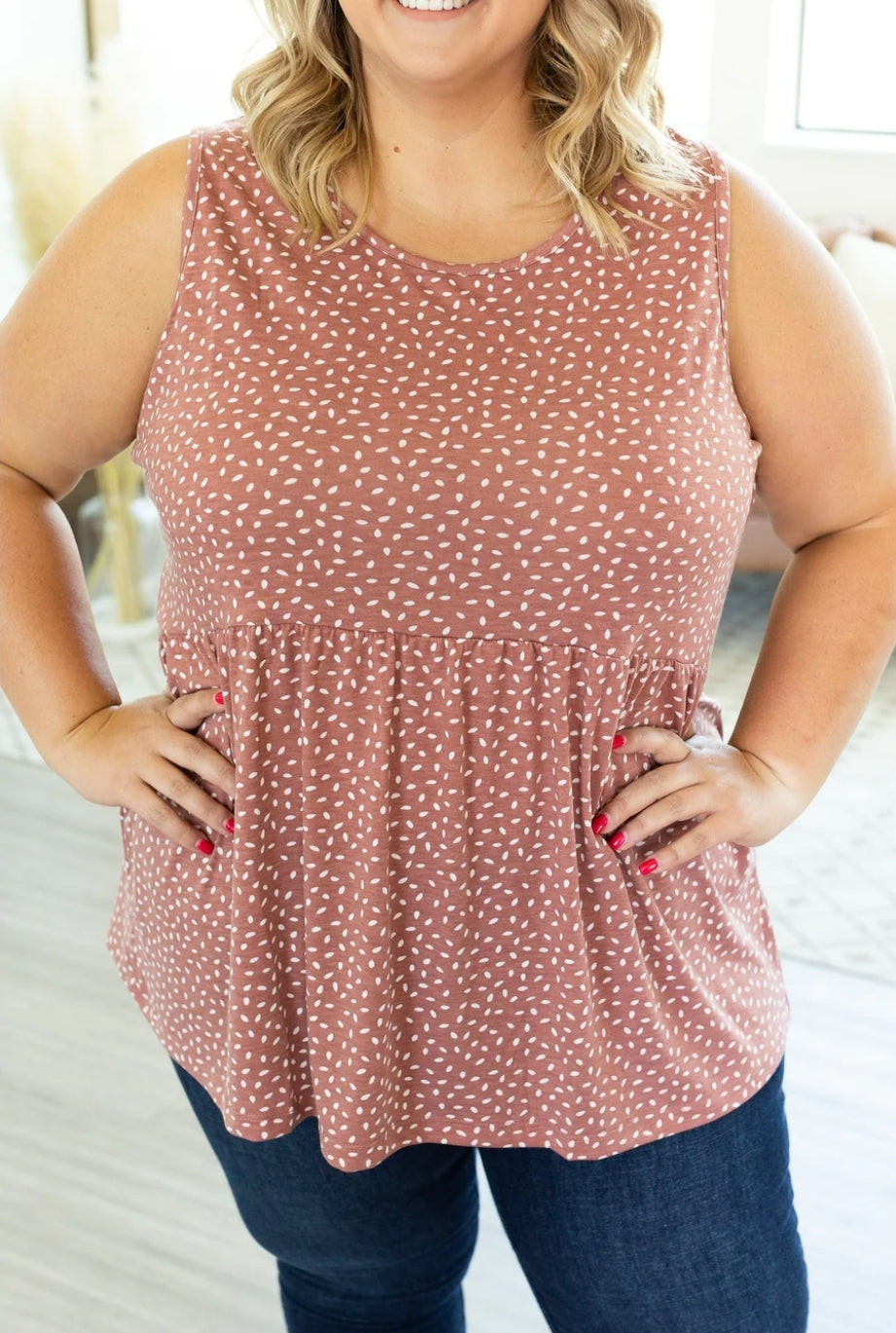 Small Rose Ruffle Tank