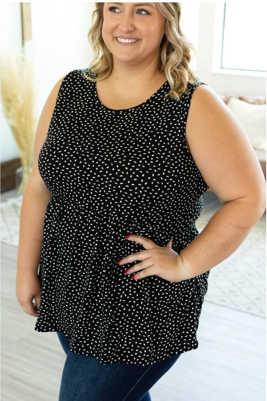 Small Black Ruffle Tank