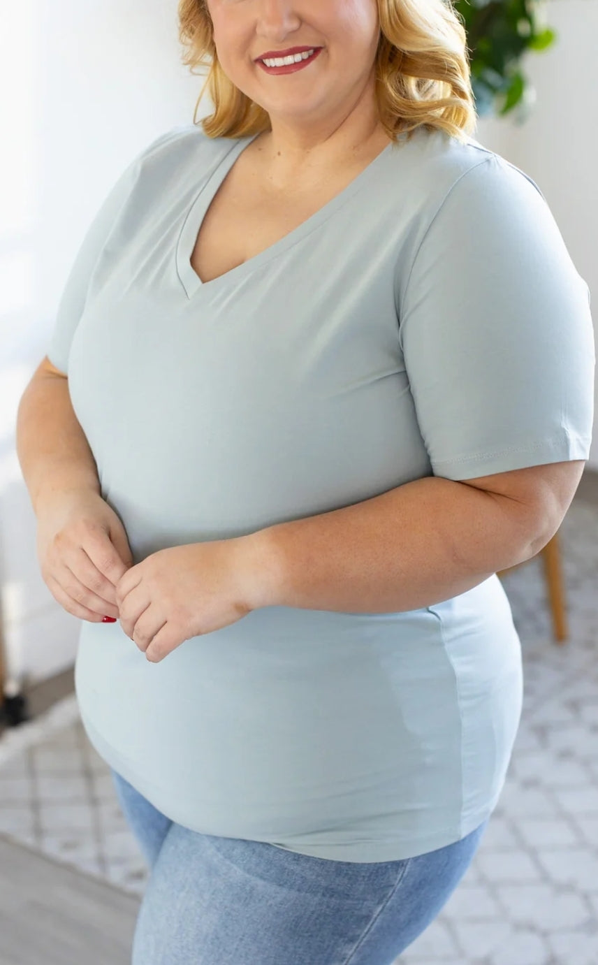 Olivia Tee - Dusty Blue