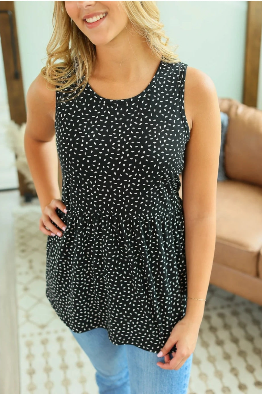 Small Black Ruffle Tank