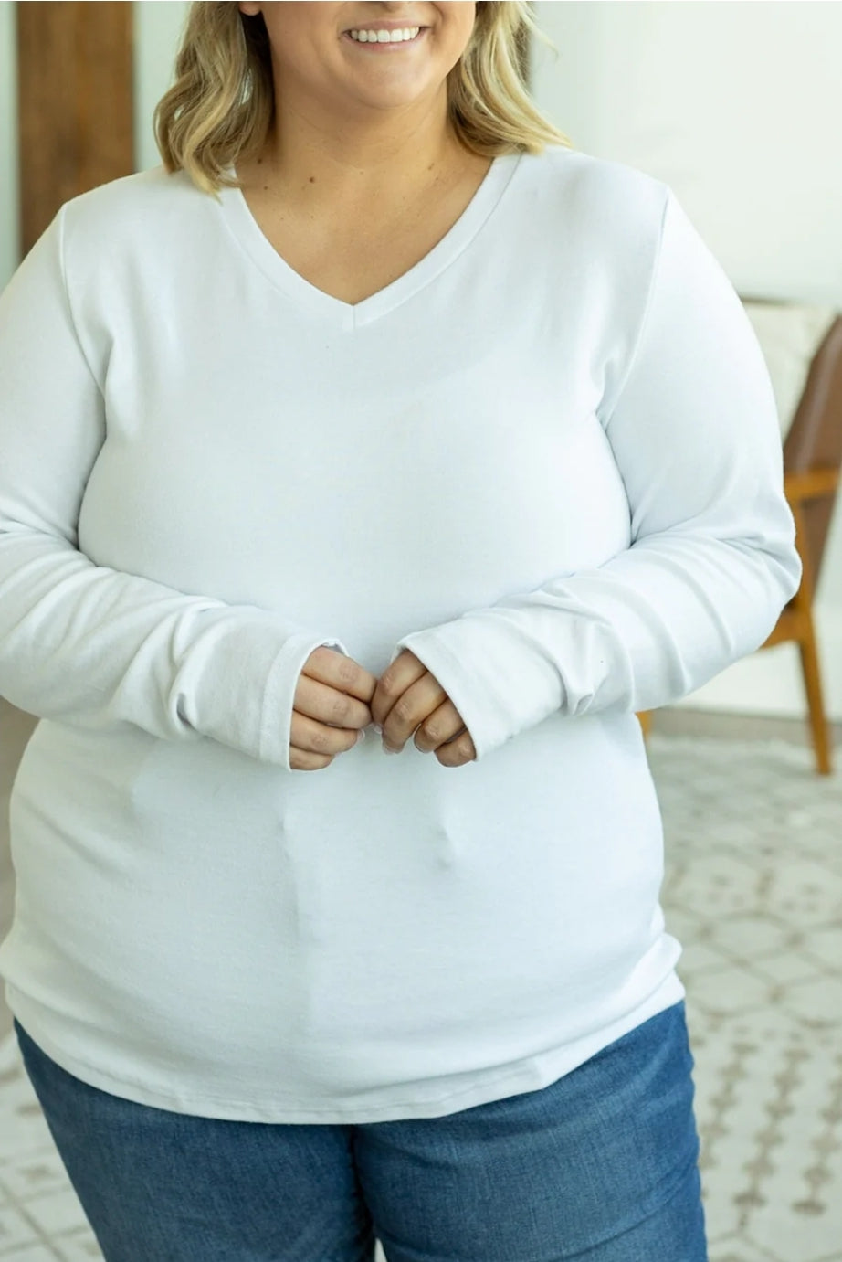 White Leah Long Sleeve Top