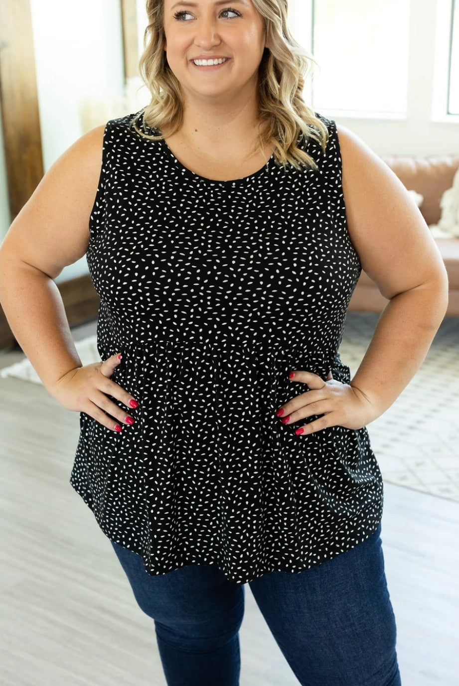 Small Black Ruffle Tank