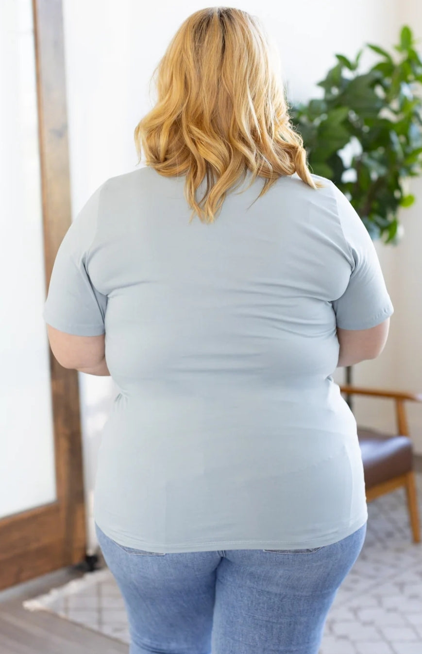 Olivia Tee - Dusty Blue