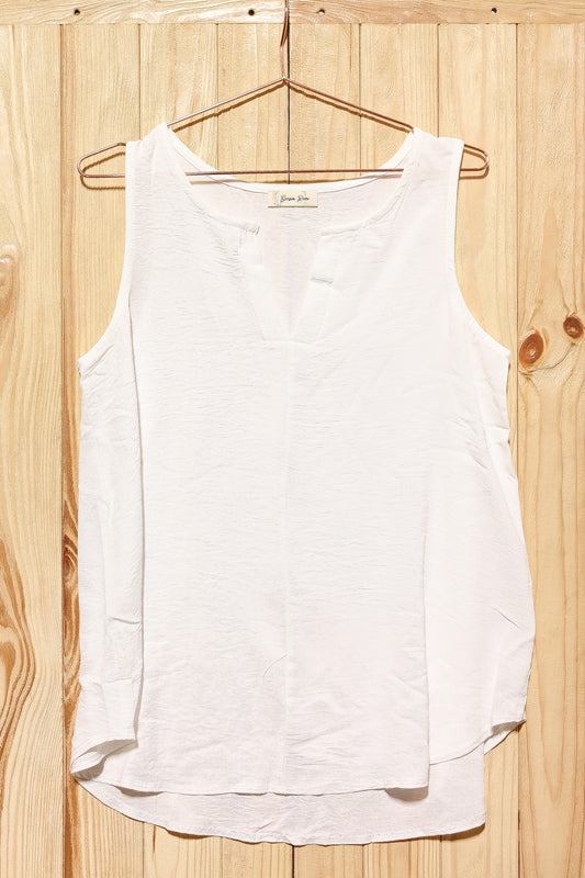 Small  Ivory V Neck Tank