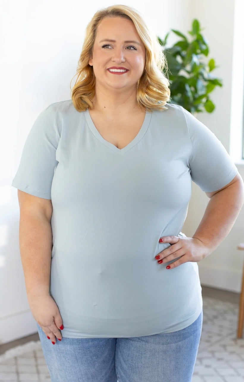Olivia Tee - Dusty Blue