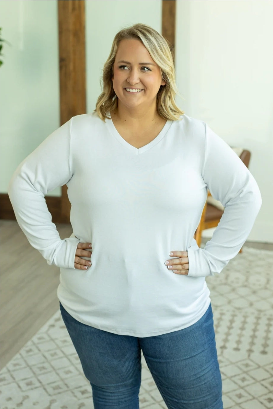 White Leah Long Sleeve Top