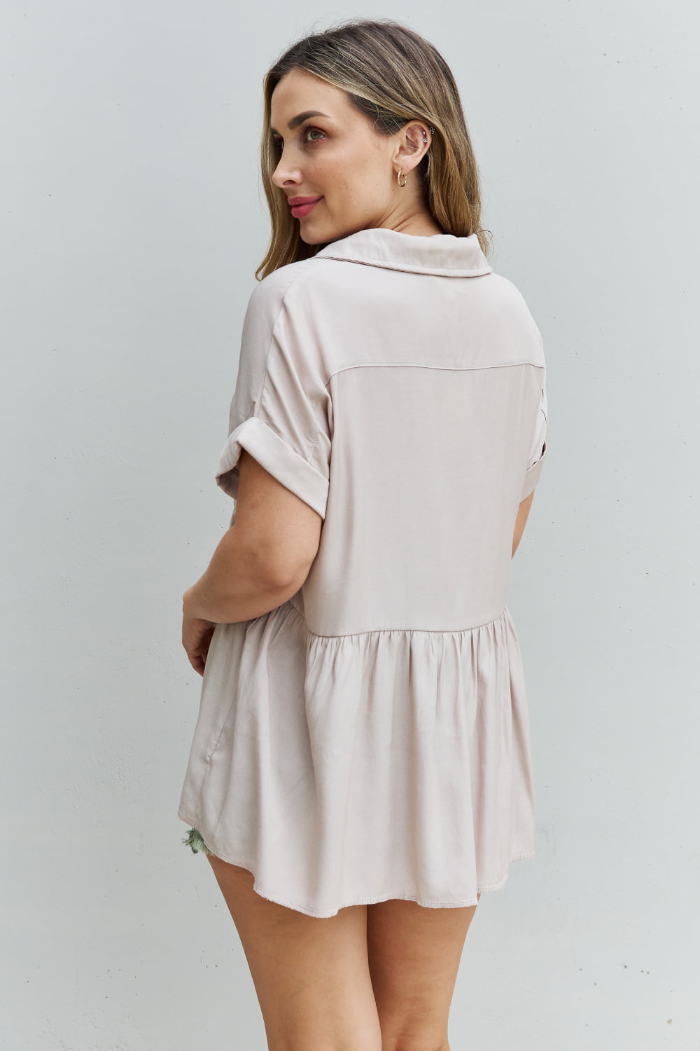 HEYSON Find Yourself Full Size Soft Tencel Babydoll Blouse