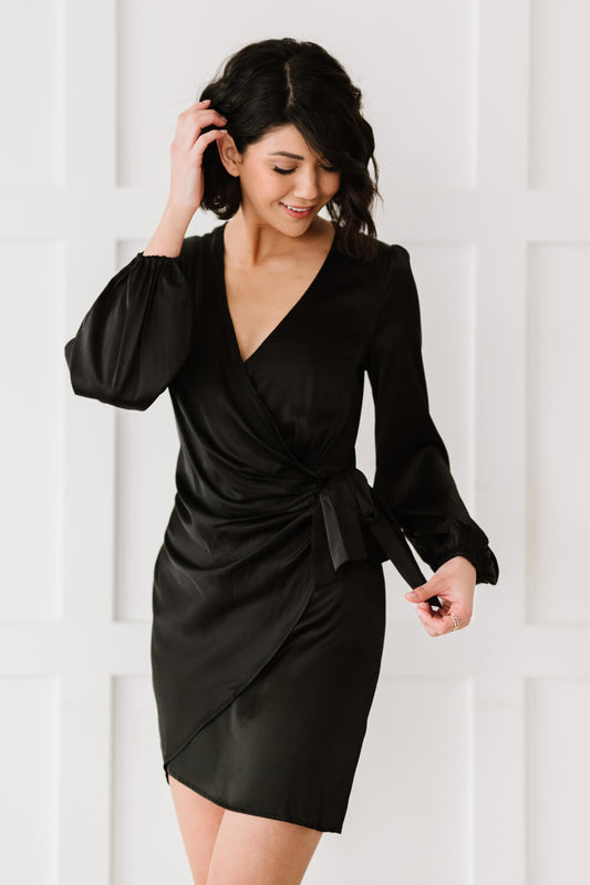 Dress Day Black Satin Dress