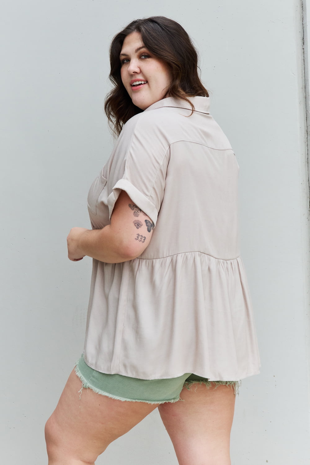HEYSON Find Yourself Full Size Soft Tencel Babydoll Blouse