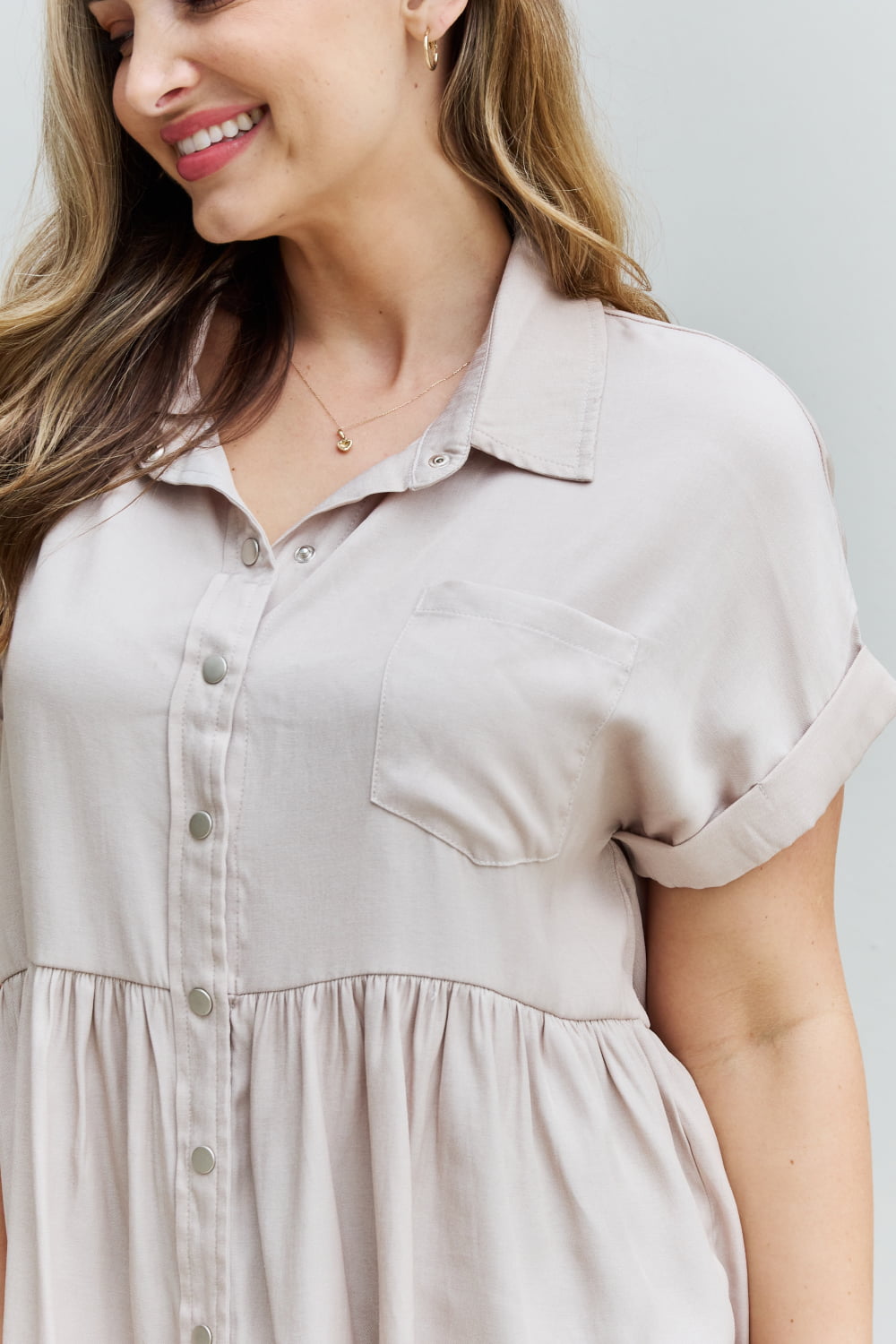 HEYSON Find Yourself Full Size Soft Tencel Babydoll Blouse