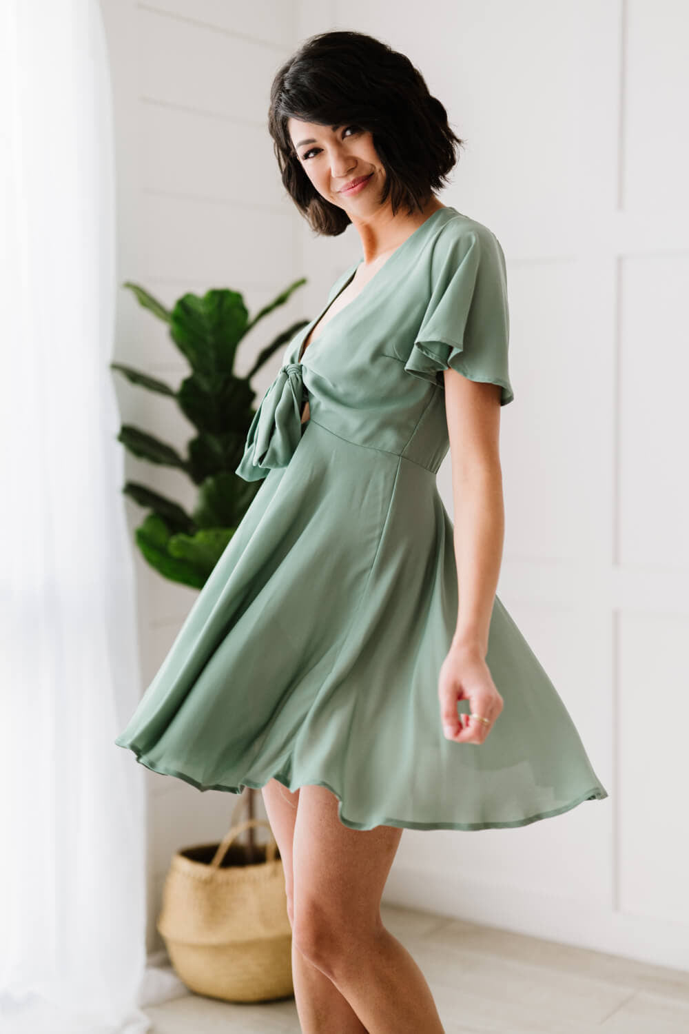 Large Sage Swing Dress