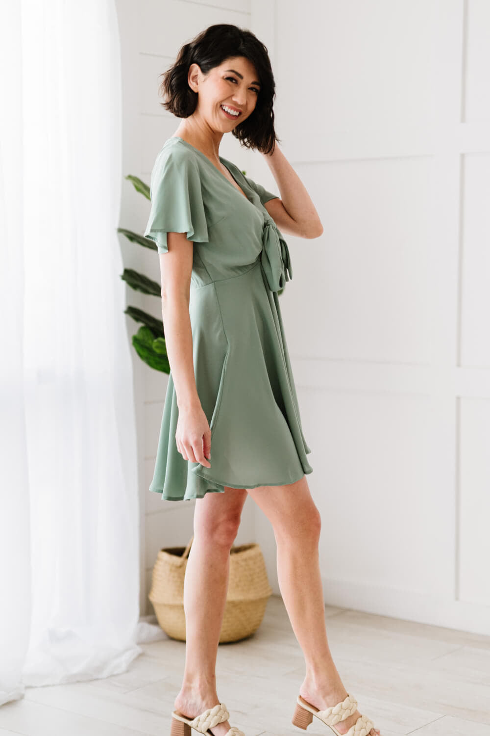 Large Sage Swing Dress