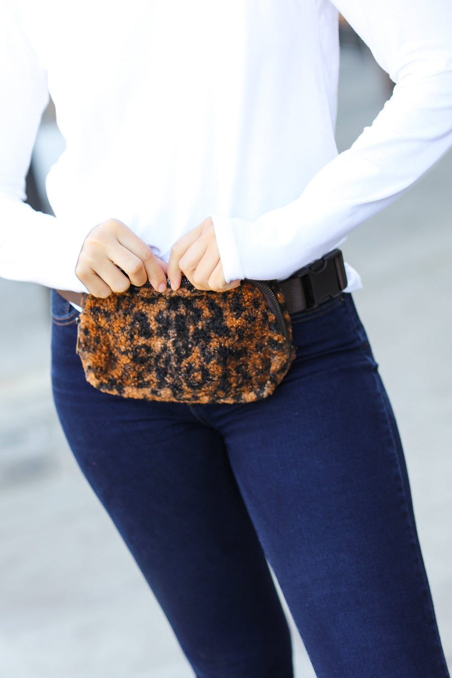 Leopard Sherpa Sling Bag