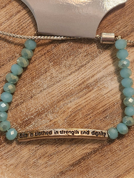 She is Clothed in Strength Bracelet