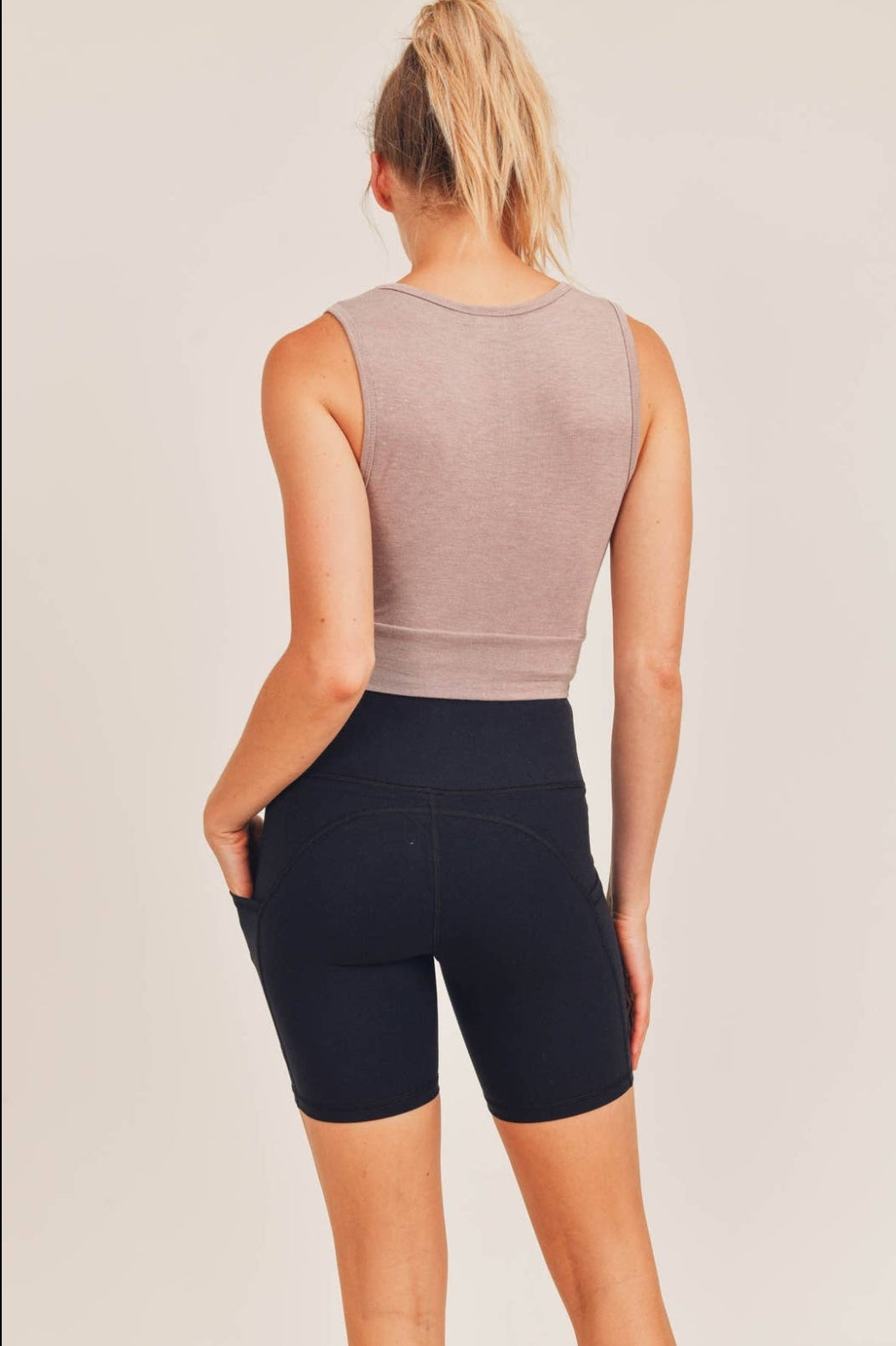 Overlay Front Detail Cropped Athleisure Tank