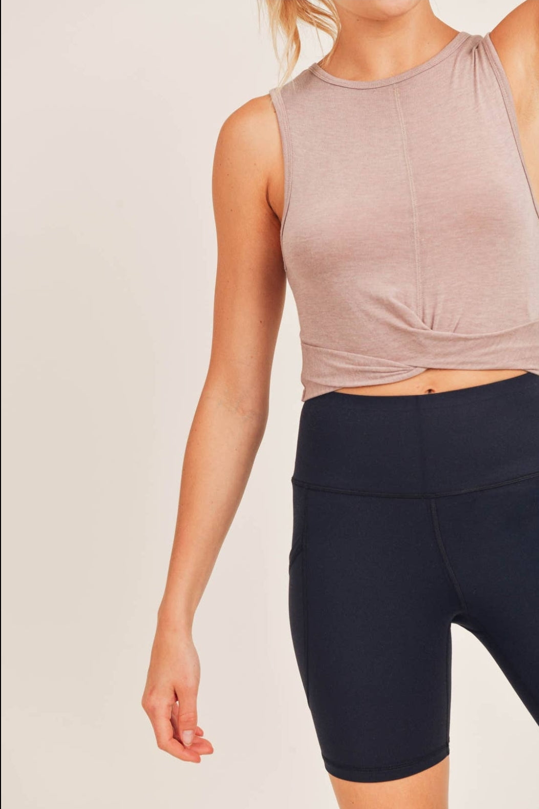 Overlay Front Detail Cropped Athleisure Tank