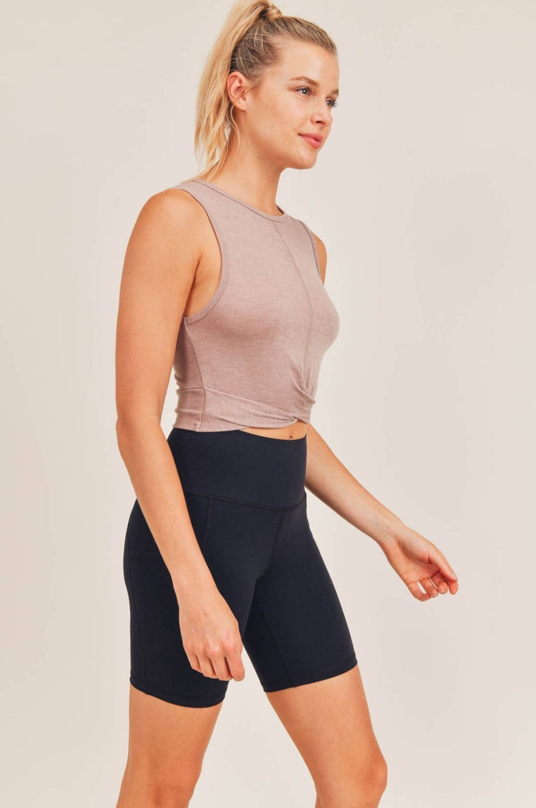 Overlay Front Detail Cropped Athleisure Tank