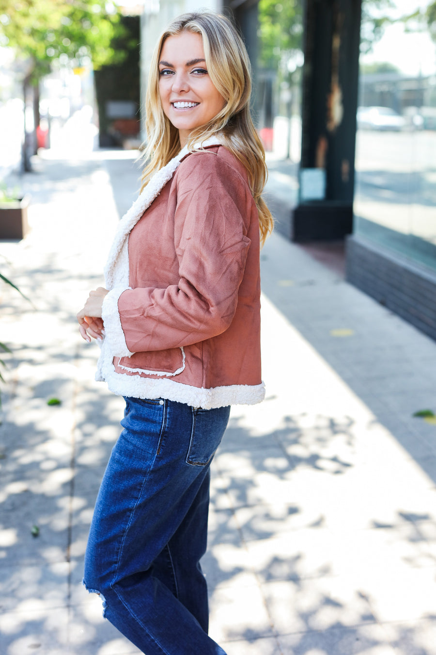 Brown Sherpa Lined Jacket