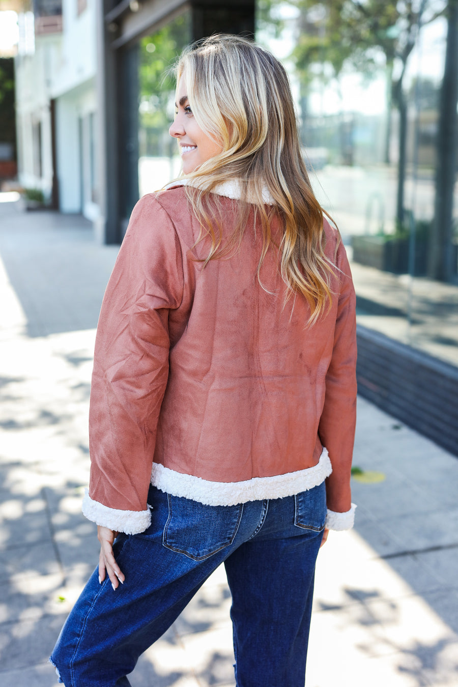 Brown Sherpa Lined Jacket