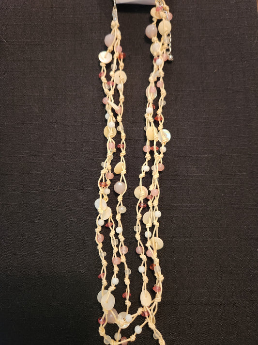 3 Strand Knotted Bead Necklace