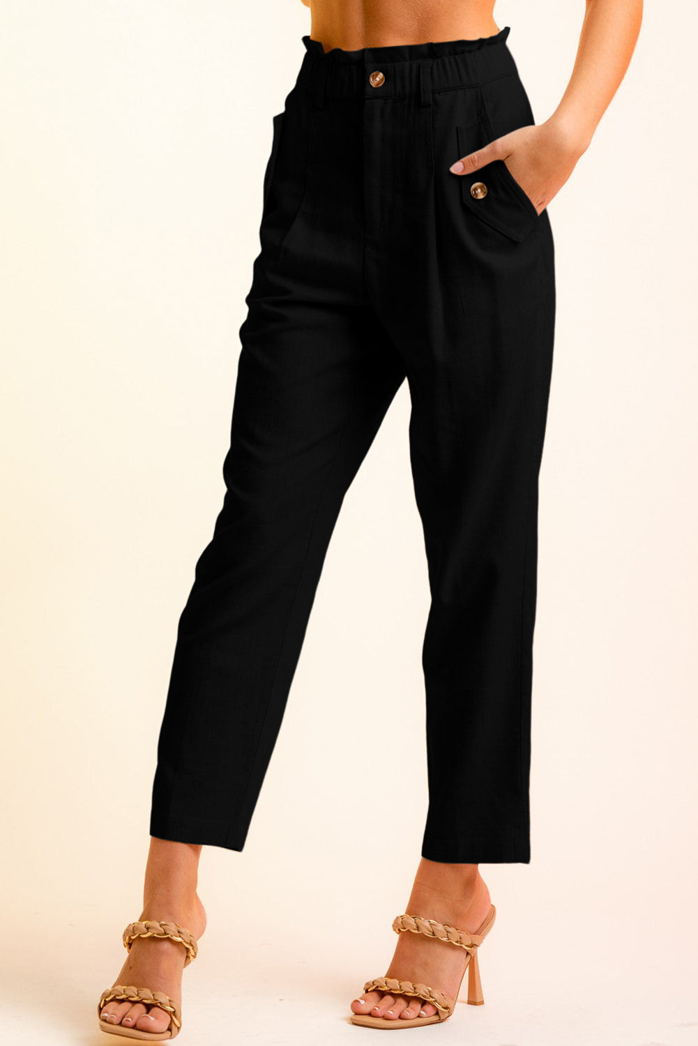 Side Button Long Pants