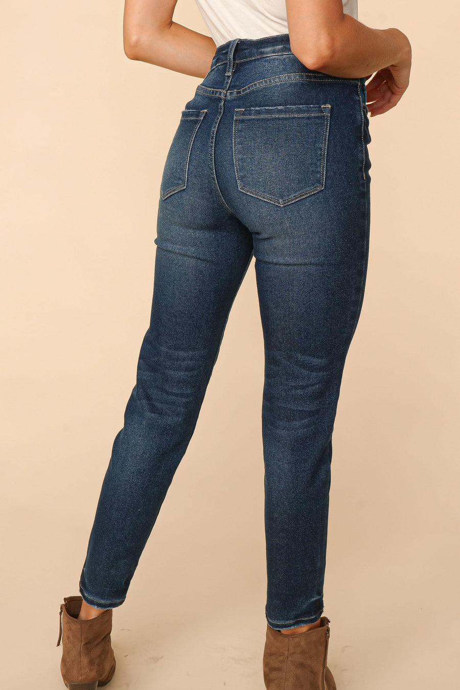 Dark Indigo Washed Skinny Jeans