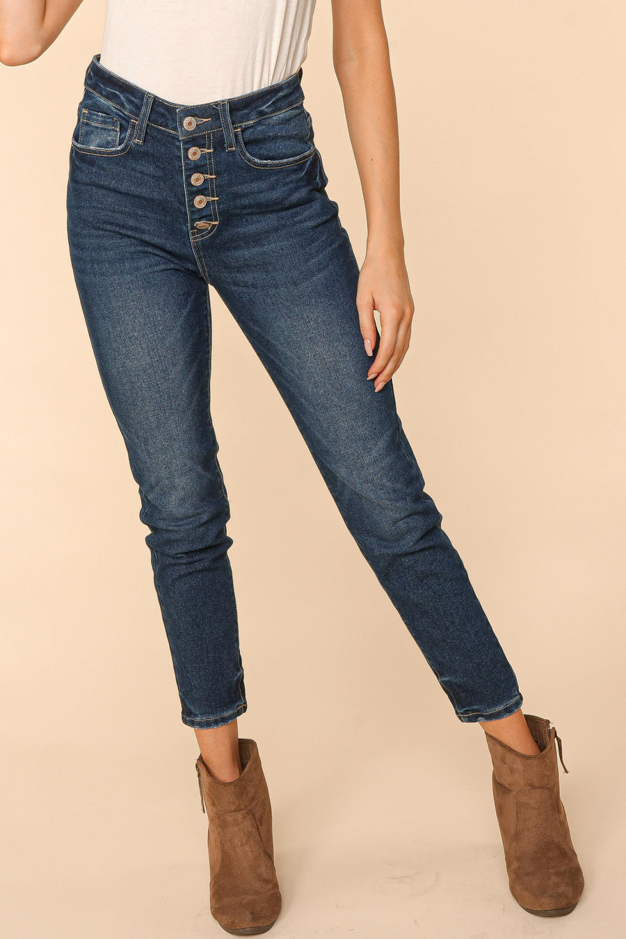 Dark Indigo Washed Skinny Jeans