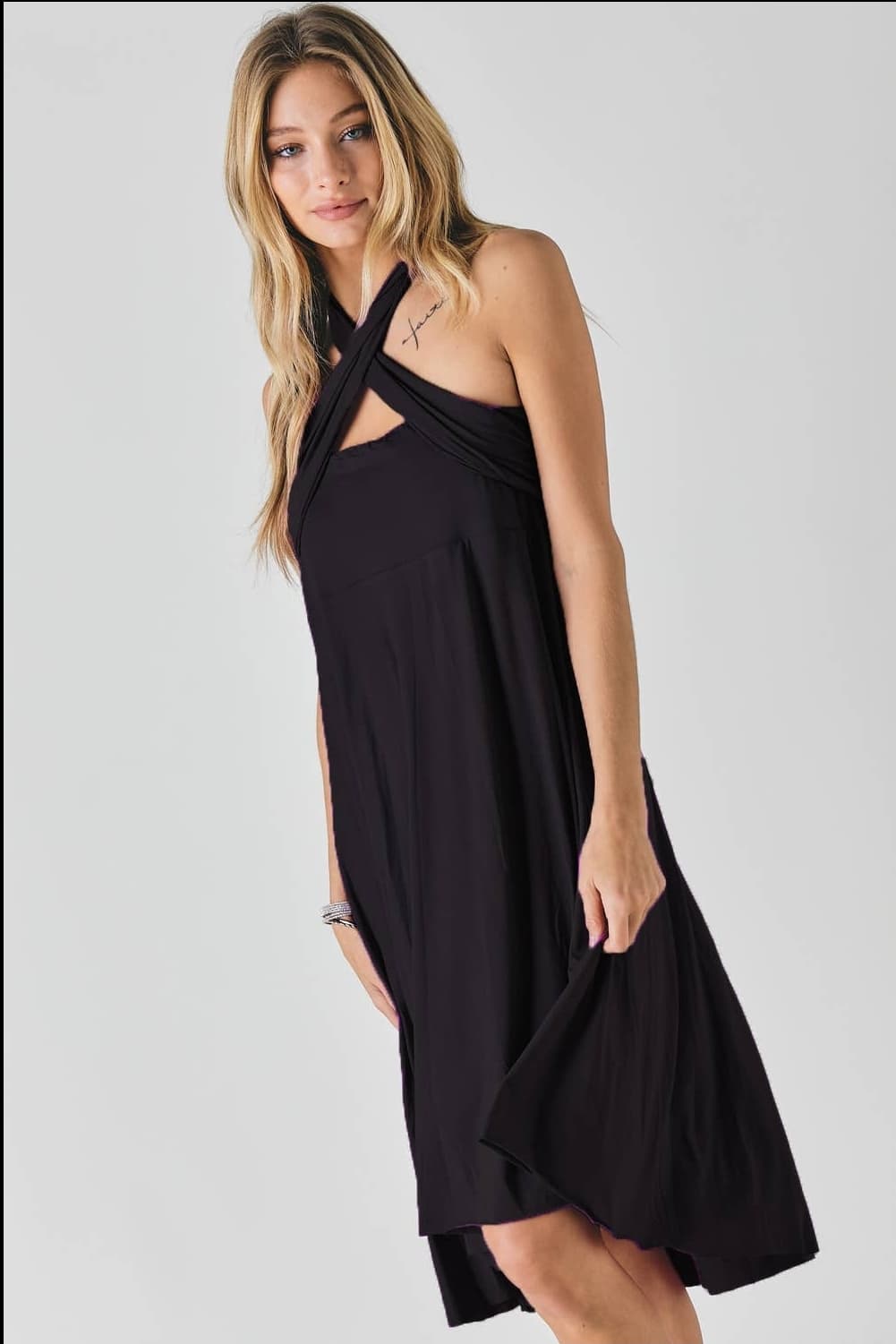 Convertible Midi Skirt or Dress in Black
