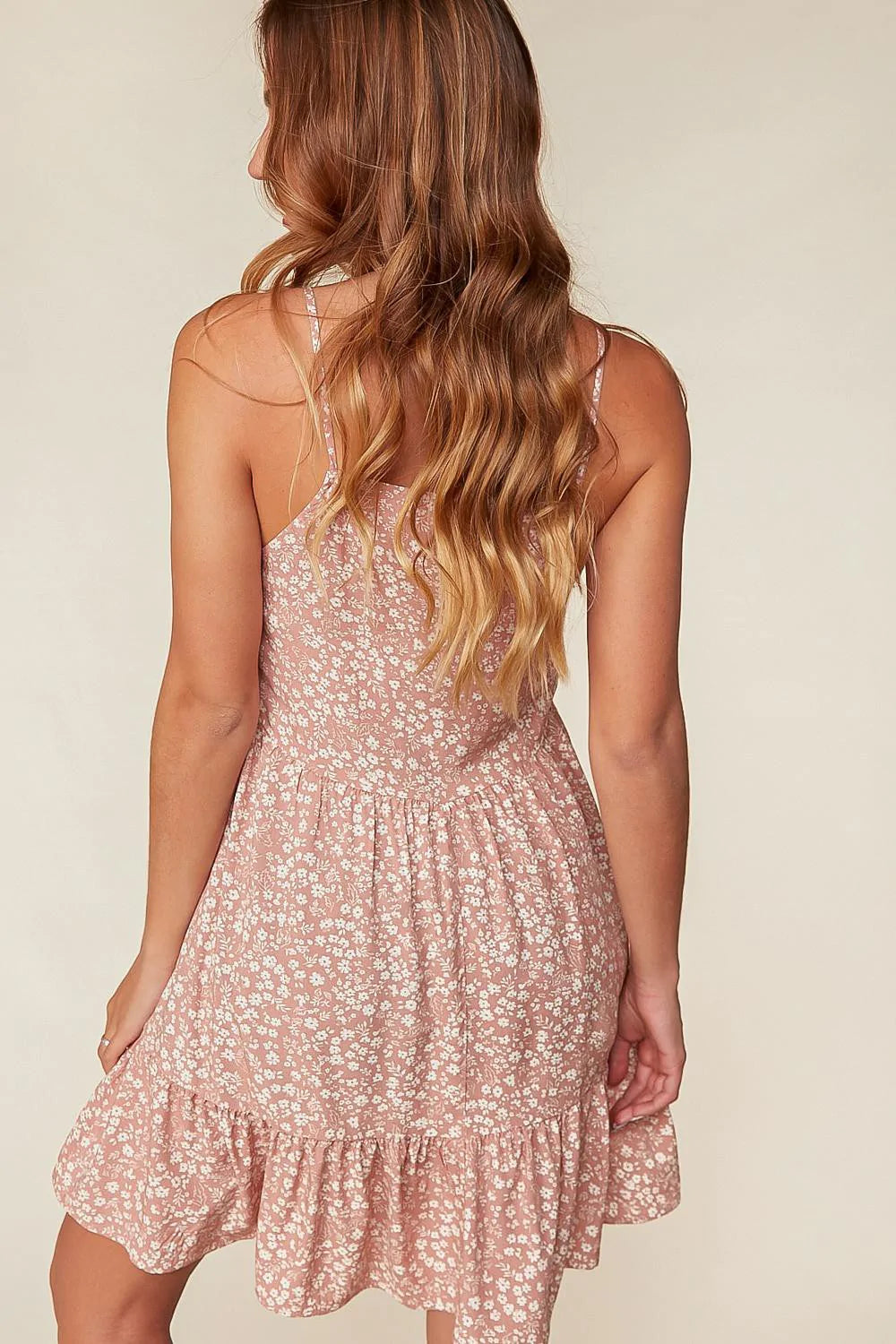 Dusty Rose Woven Dress with Pockets