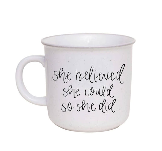 She Believed She Could So She Did Speckled Coffee Mug